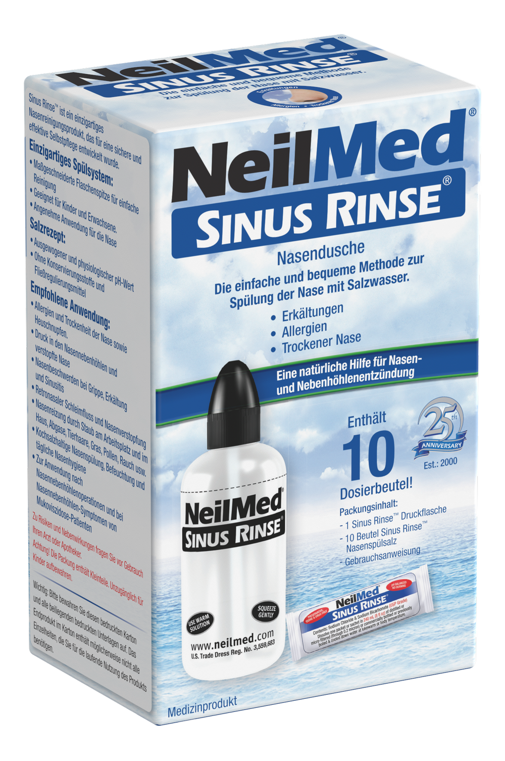 Sinus Rinse® Nasendusche Starter Kit mit 10 Beuteln Nasenspülsalz